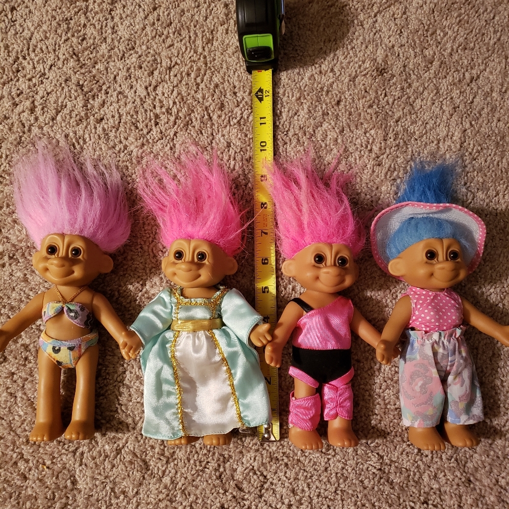 Lot of 3 Vintage Russ Troll Dolls